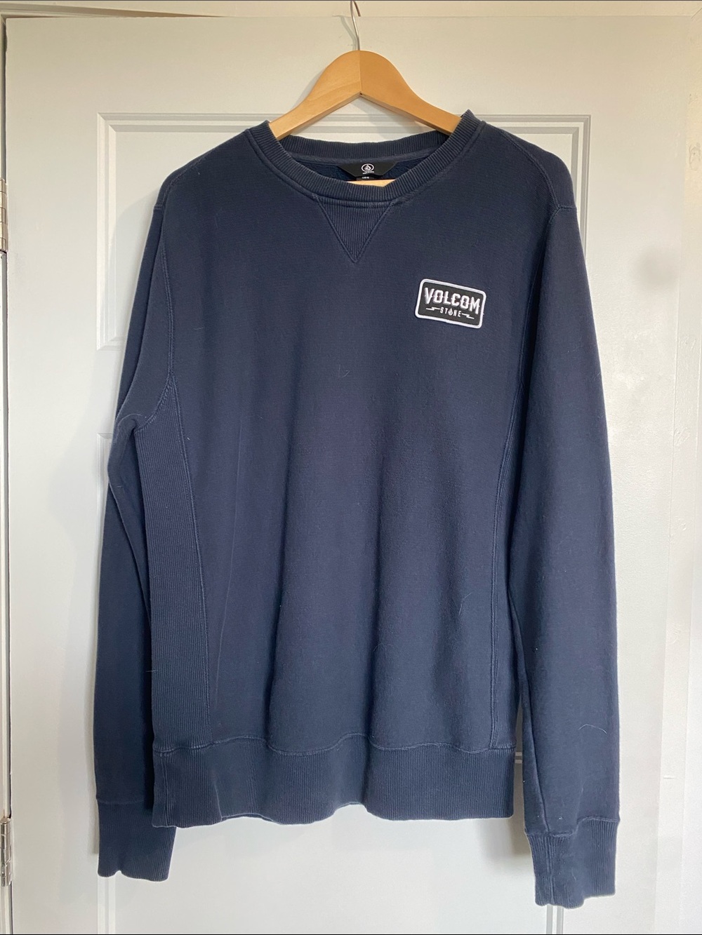 Volcom Navy Blue Crewneck Sweatshirt with Chest Logo